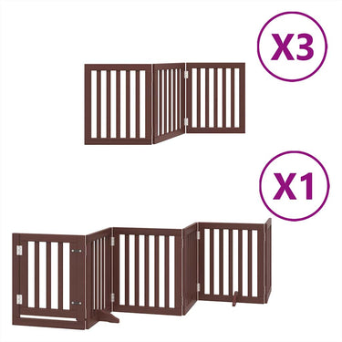 Vidaxl hondenhek inklapbaar 15 panelen 750 cm populierenhout bruin