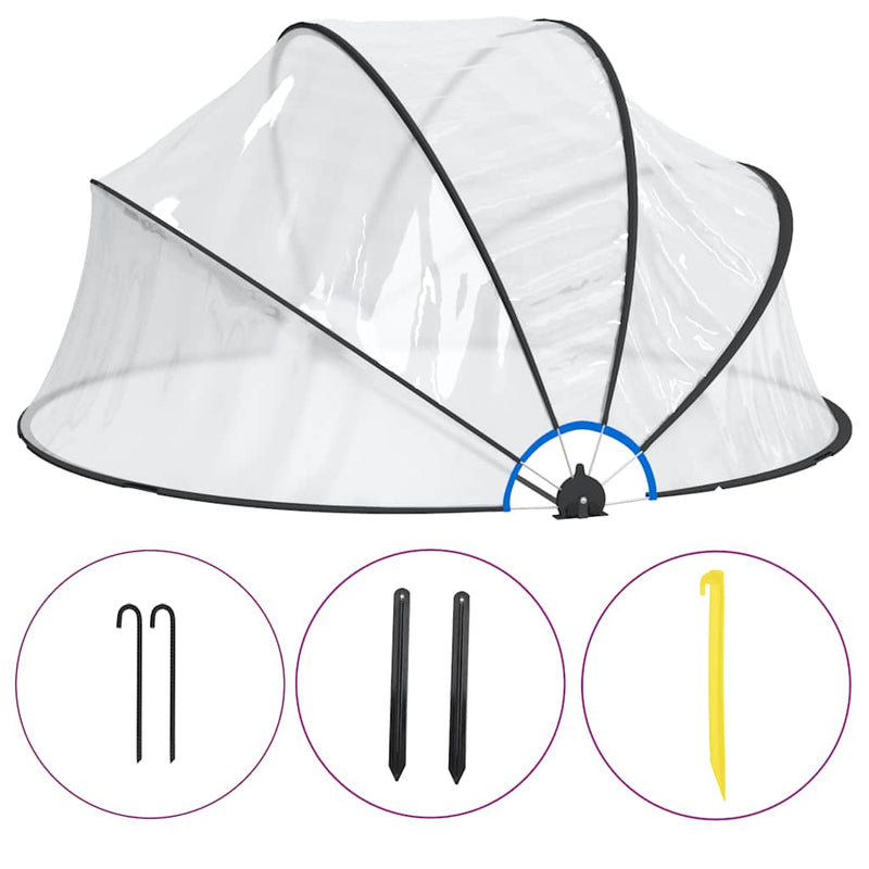 Load image into Gallery viewer, Vidaxl zwembadoverkapping rond 315x158 cm pvc
