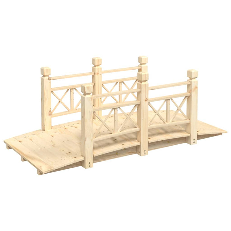 Load image into Gallery viewer, Vidaxl tuinbrug met leuningen 150x67x56 cm massief vurenhout
