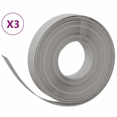 Vidaxl tuinranden 3 st 10 m 10 cm polyetheen grijs