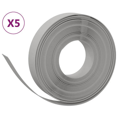 Vidaxl tuinranden 5 st 10 m 10 cm polyetheen grijs