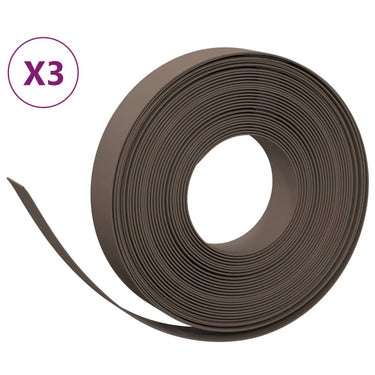 Vidaxl tuinranden 3 st 10 m 10 cm polyetheen bruin