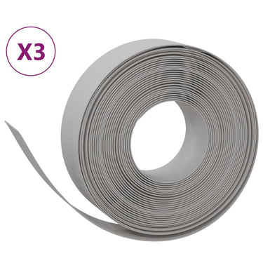 Vidaxl tuinranden 3 st 10 m 15 cm polyetheen grijs