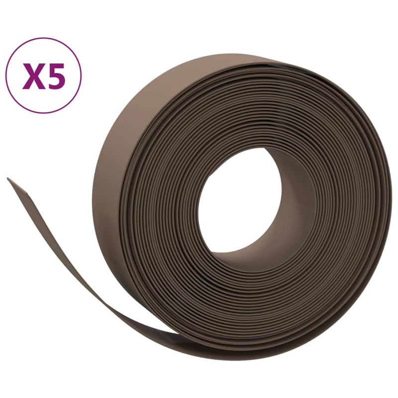Load image into Gallery viewer, Vidaxl tuinranden 5 st 10 m 15 cm polyetheen bruin
