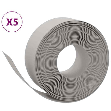 Vidaxl tuinranden 5 st 10 m 20 cm polyetheen grijs