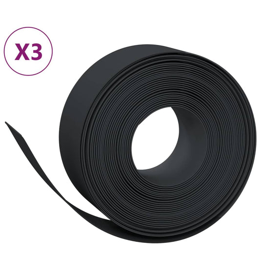 Vidaxl tuinranden 3 st 10 m 20 cm polyetheen zwart
