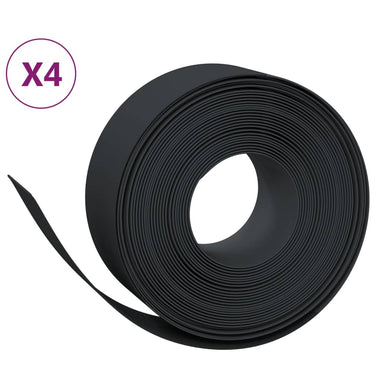 Vidaxl tuinranden 4 st 10 m 20 cm polyetheen zwart