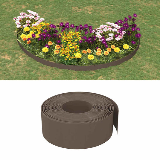 VidaXL Tuinranden 3 st 10 m 20 cm polyetheen bruin