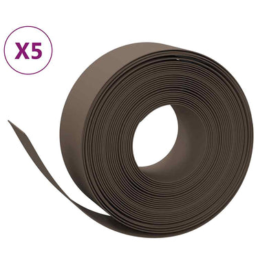 Vidaxl tuinranden 5 st 10 m 20 cm polyetheen bruin