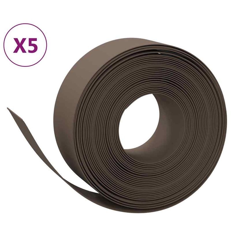 Load image into Gallery viewer, Vidaxl tuinranden 5 st 10 m 20 cm polyetheen bruin
