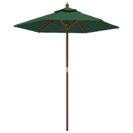 VidaXL Parasol met houten paal 196x231 cm groen