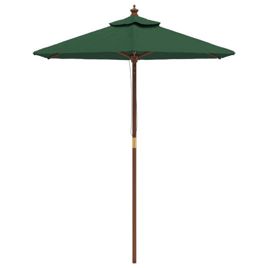 VidaXL Parasol met houten paal 196x231 cm groen