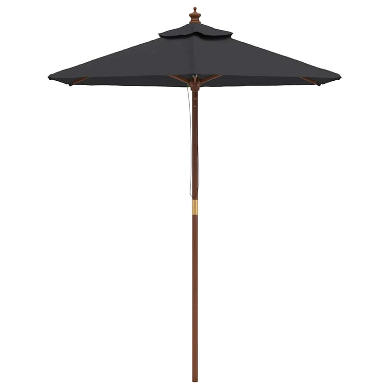 Afbeelding laden in galerijviewer, Vidaxl parasol met houten paal 196x231 cm zwart
