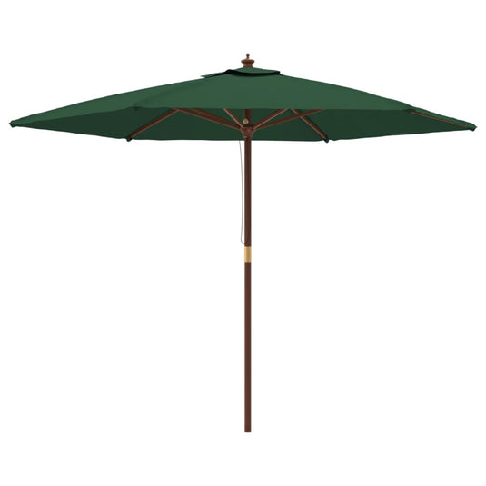 VidaXL Parasol met houten paal 299x240 cm groen