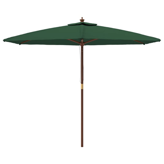 VidaXL Parasol met houten paal 299x240 cm groen