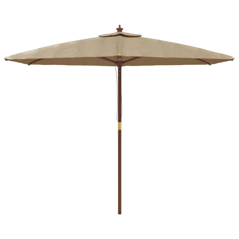 Load image into Gallery viewer, Vidaxl parasol met houten paal 299x240 cm taupe
