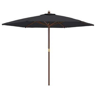 Vidaxl parasol met houten paal 299x240 cm zwart