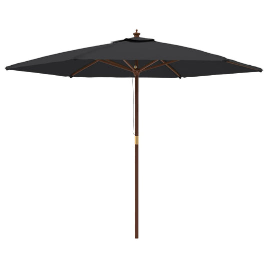 Vidaxl parasol met houten paal 299x240 cm zwart