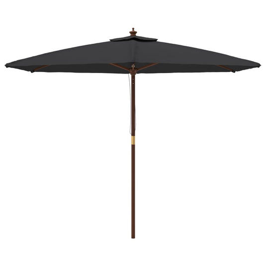 Vidaxl parasol met houten paal 299x240 cm zwart