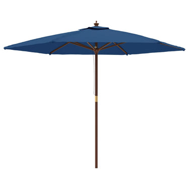Vidaxl parasol met houten paal 299x240 cm azuurblauw