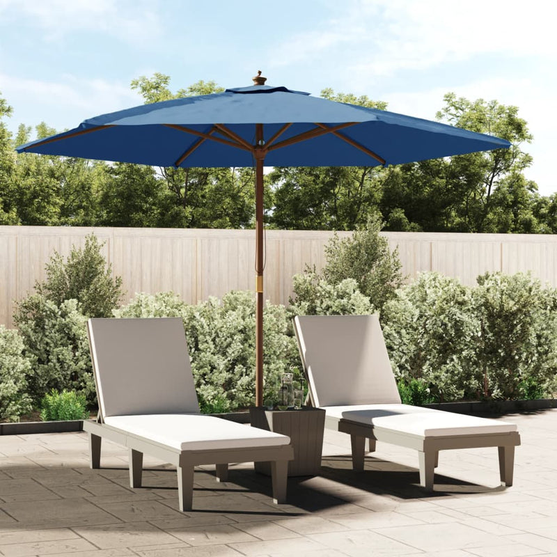 Load image into Gallery viewer, Vidaxl parasol met houten paal 299x240 cm azuurblauw
