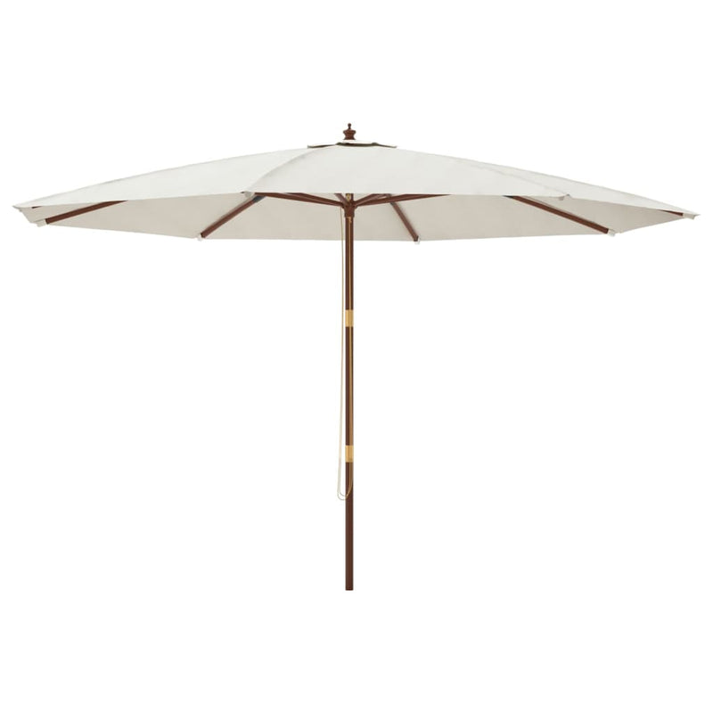 Load image into Gallery viewer, Vidaxl parasol met houten paal 400x273 cm zandkleurig
