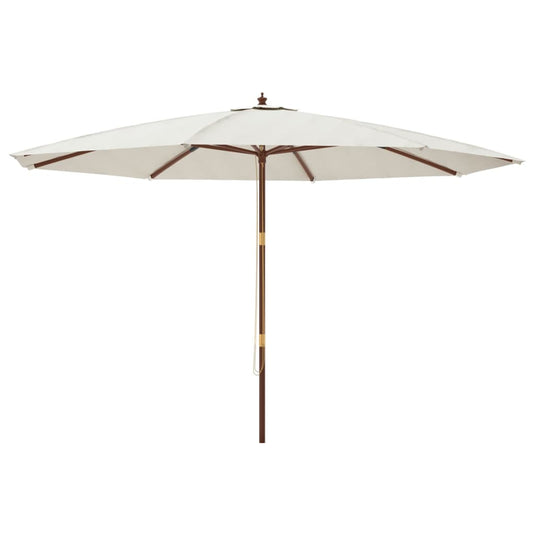 Vidaxl parasol met houten paal 400x273 cm zandkleurig