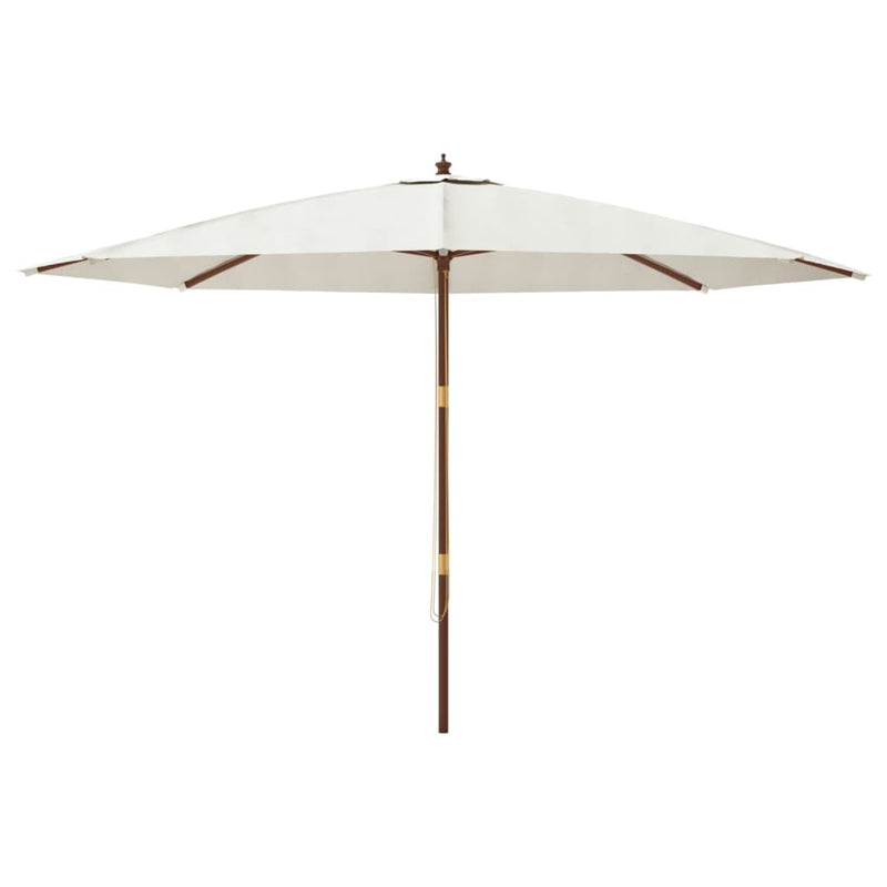 Load image into Gallery viewer, Vidaxl parasol met houten paal 400x273 cm zandkleurig
