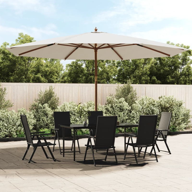 Load image into Gallery viewer, Vidaxl parasol met houten paal 400x273 cm zandkleurig
