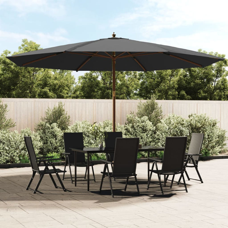 Afbeelding laden in galerijviewer, Vidaxl parasol met houten paal 400x273 cm antracietkleurig
