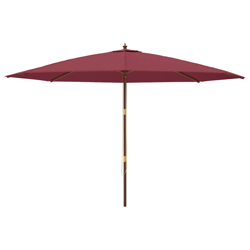 Afbeelding laden in galerijviewer, Vidaxl parasol met houten paal 400x273 cm bordeauxrood
