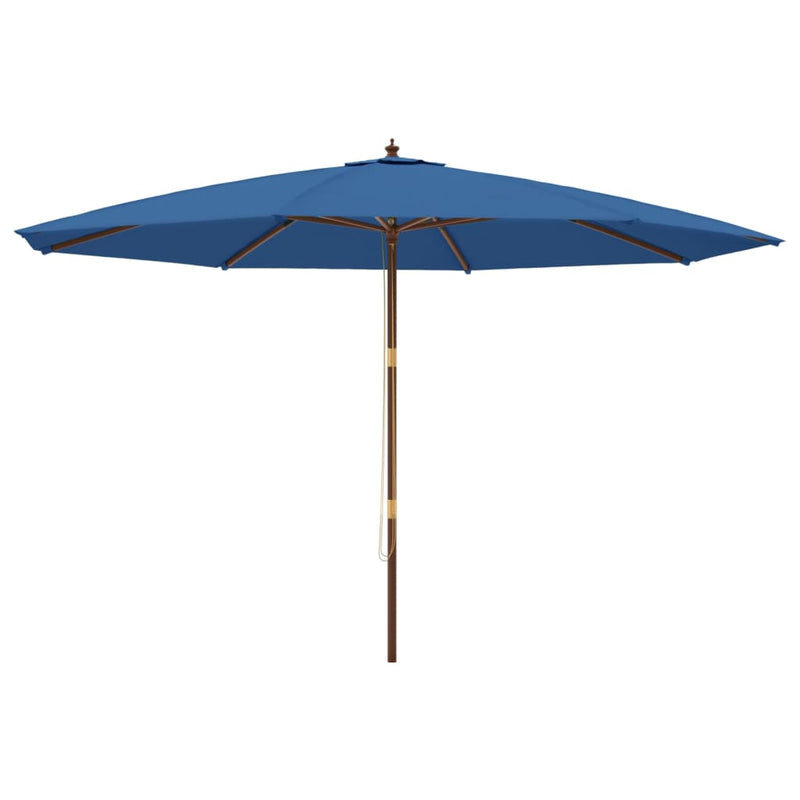Afbeelding laden in galerijviewer, Vidaxl parasol met houten paal 400x273 cm azuurblauw
