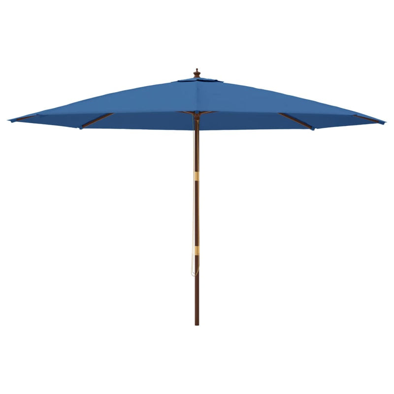 Afbeelding laden in galerijviewer, Vidaxl parasol met houten paal 400x273 cm azuurblauw
