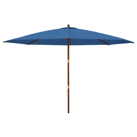 Vidaxl parasol met houten paal 400x273 cm azuurblauw