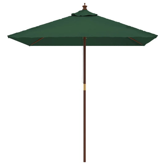 VidaXL Parasol met houten paal 198x198x231 cm groen