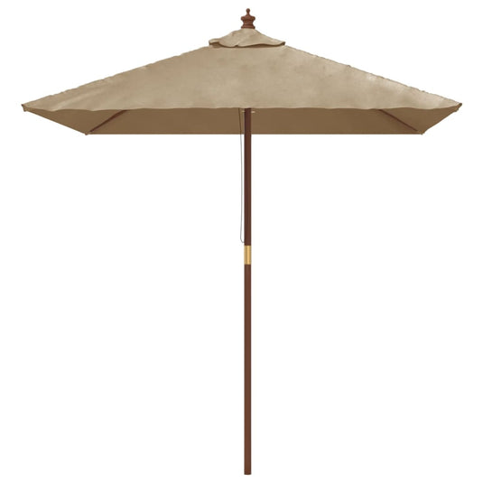VidaXL Parasol met houten paal 198x198x231 cm taupe