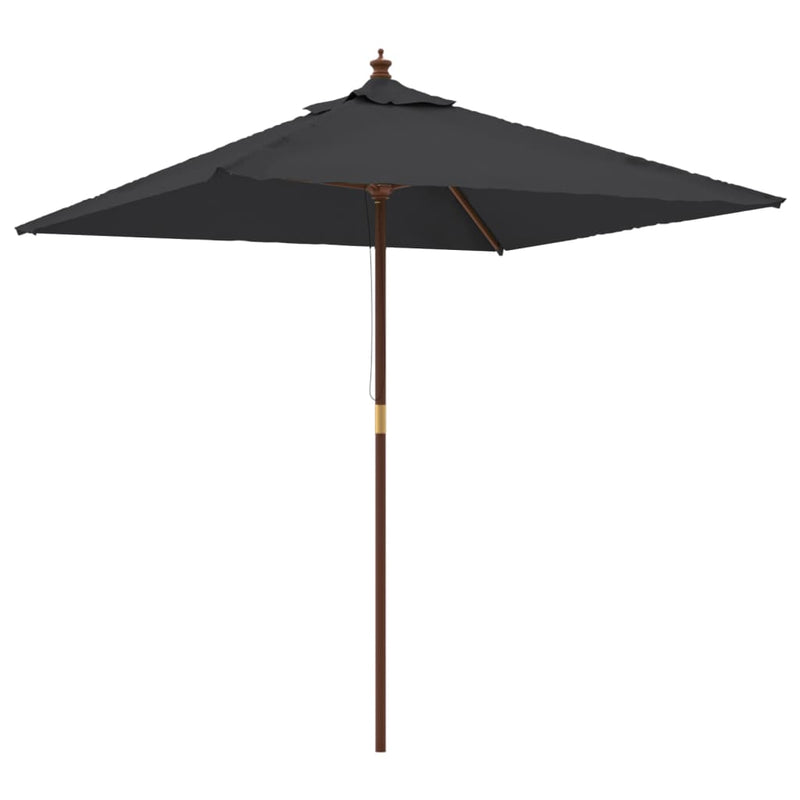 Load image into Gallery viewer, Vidaxl parasol met houten paal 198x198x231 cm zwart
