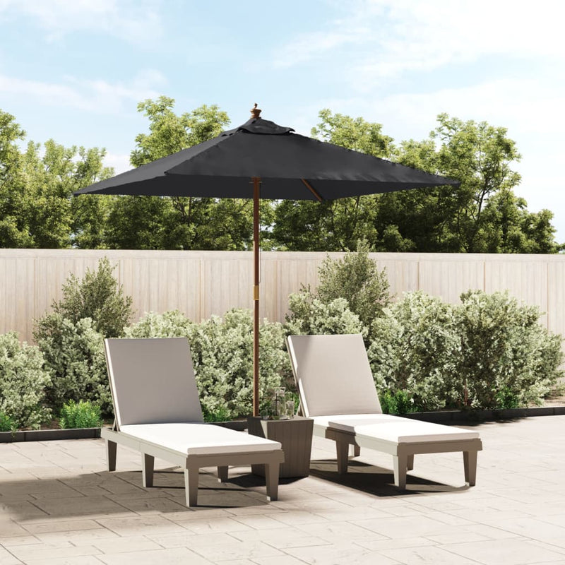 Load image into Gallery viewer, Vidaxl parasol met houten paal 198x198x231 cm zwart

