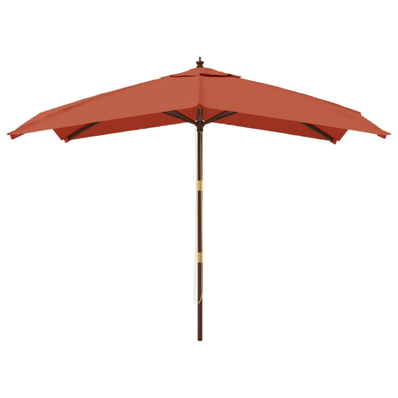 Load image into Gallery viewer, Vidaxl parasol met houten paal 300x300x273 cm terracottakleurig
