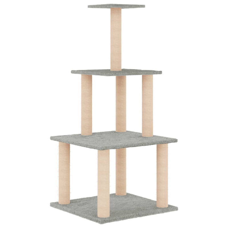 Load image into Gallery viewer, Vidaxl kattenmeubel met sisal krabpalen 111 cm lichtgrijs
