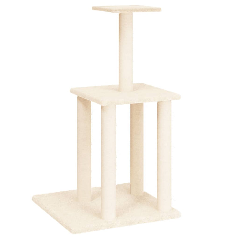 Load image into Gallery viewer, Vidaxl kattenmeubel met sisal krabpalen 85,5 cm crèmekleurig
