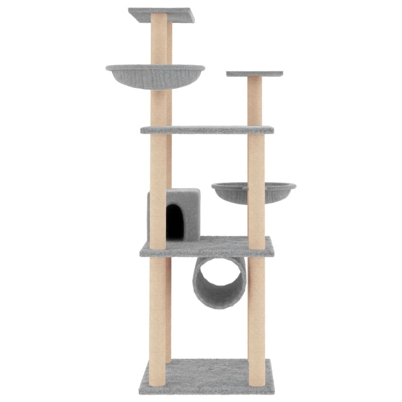 Load image into Gallery viewer, Vidaxl kattenmeubel met sisal krabpalen 141 cm lichtgrijs
