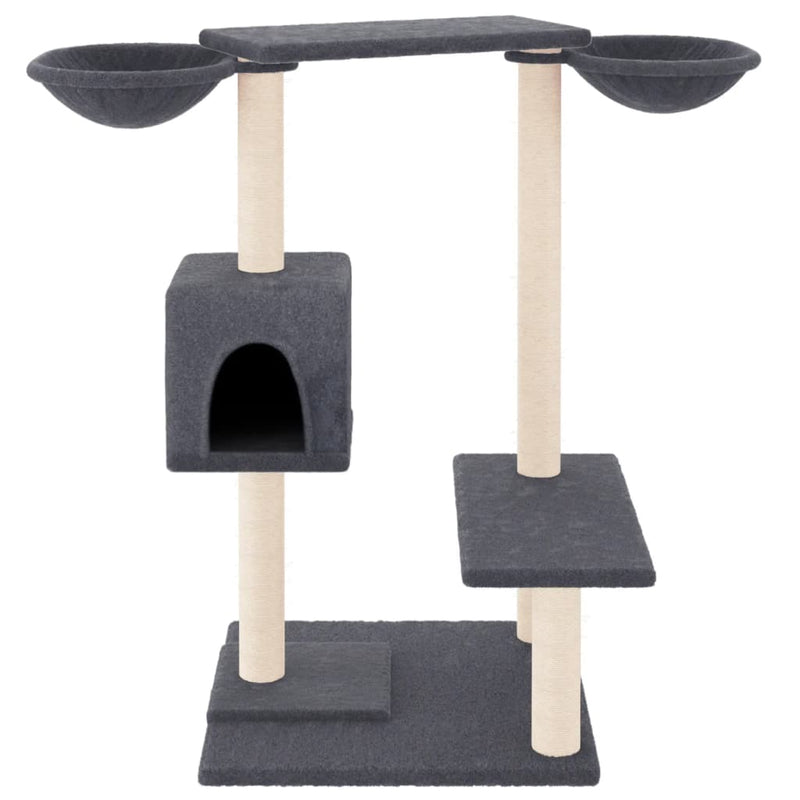 Afbeelding laden in galerijviewer, Vidaxl kattenmeubel met krabpalen 82 cm donkergrijs
