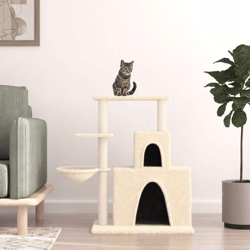 Load image into Gallery viewer, Vidaxl kattenmeubel met sisal krabpalen 83 cm crèmekleurig
