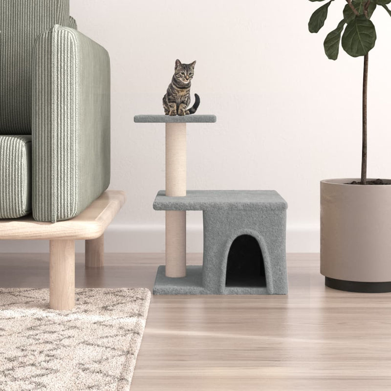 Load image into Gallery viewer, Vidaxl kattenmeubel met sisal krabpalen 48 cm lichtgrijs
