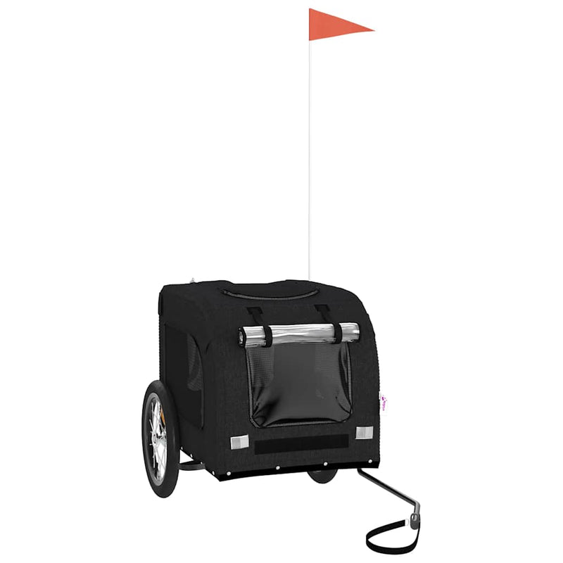 Load image into Gallery viewer, Vidaxl hondenfietstrailer oxford stof en ijzer zwart
