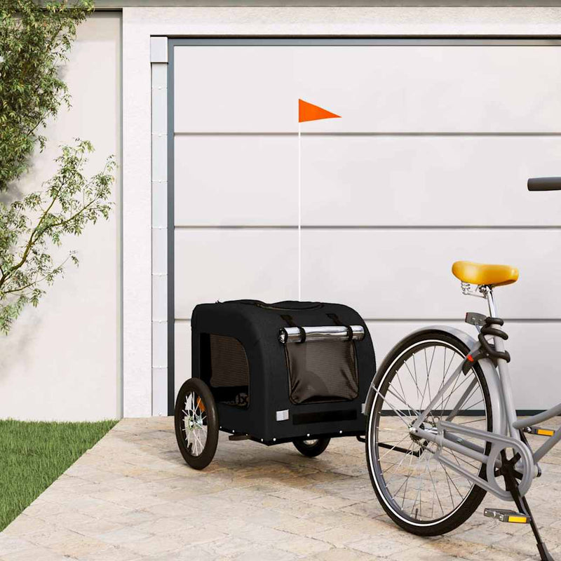 Load image into Gallery viewer, Vidaxl hondenfietstrailer oxford stof en ijzer zwart
