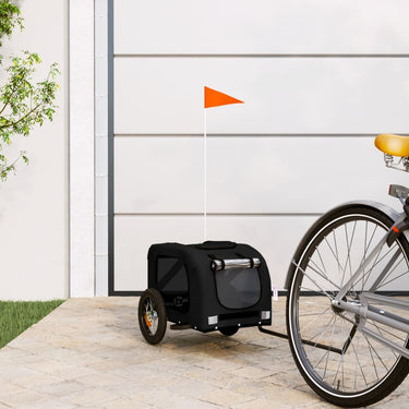 Vidaxl hondenfietstrailer oxford stof en ijzer zwart
