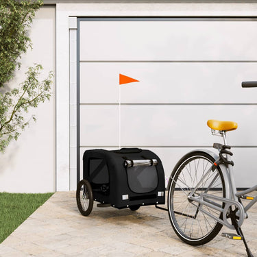 Vidaxl hondenfietstrailer oxford stof en ijzer zwart