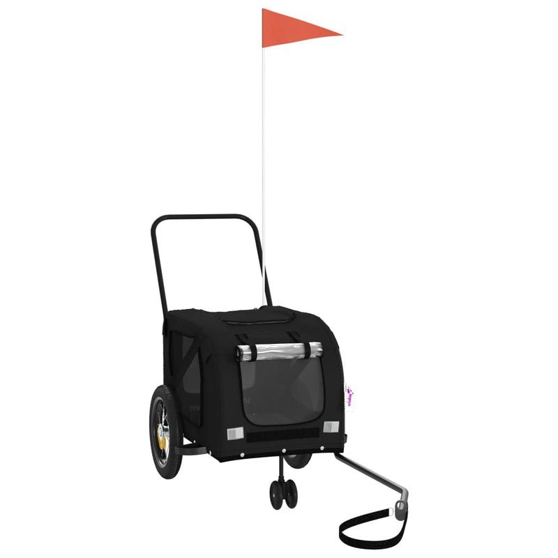 Load image into Gallery viewer, Vidaxl hondenfietstrailer oxford stof en ijzer zwart
